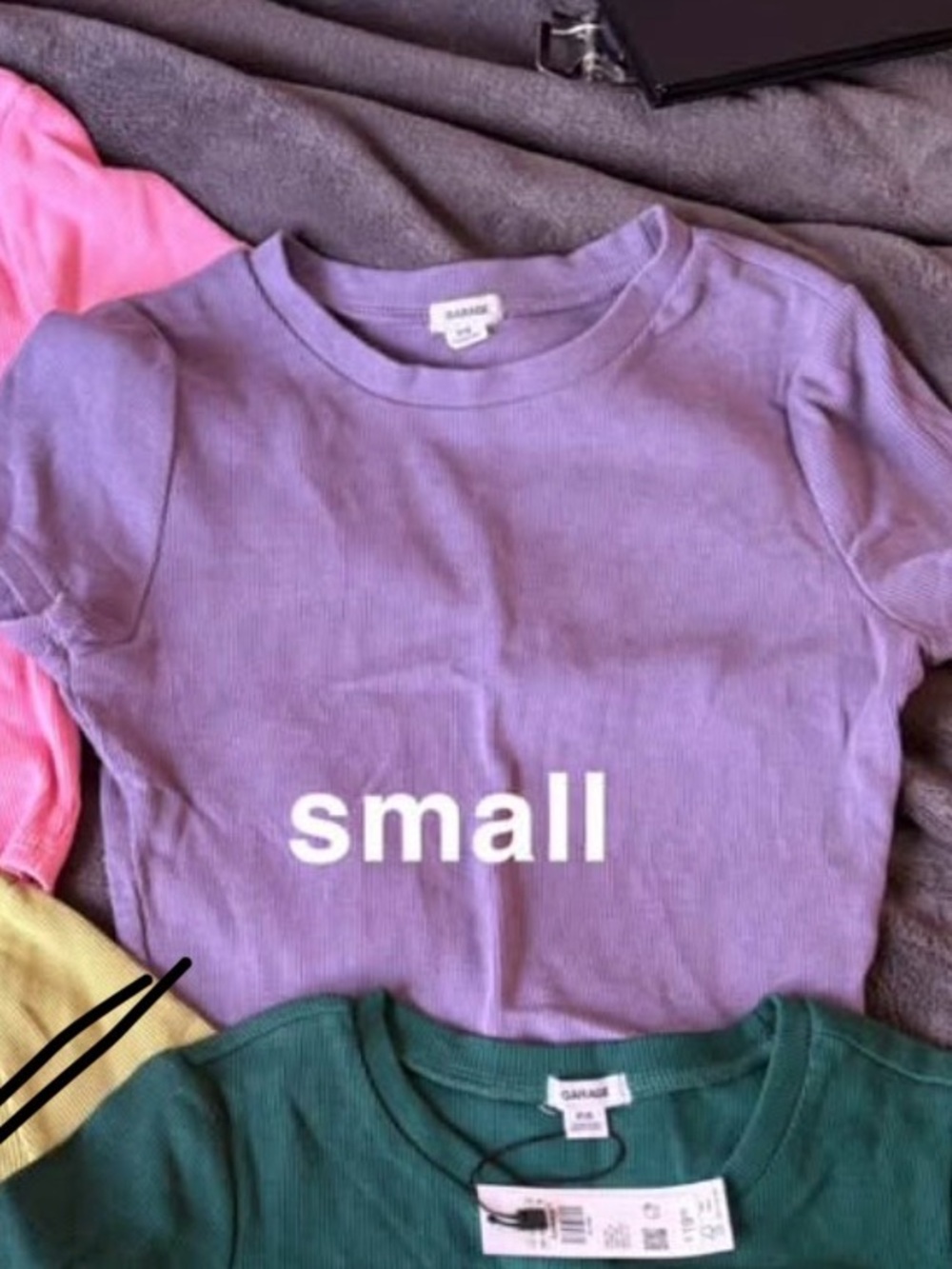 garage ribbed baby tee size small